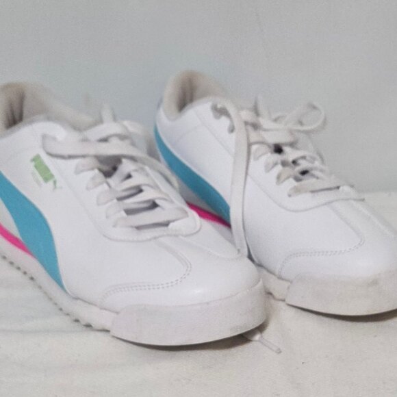 PUMA ROMA SOUTH BEACH White/Pink/Blue Women's Size 10 - Picture 1 of 6